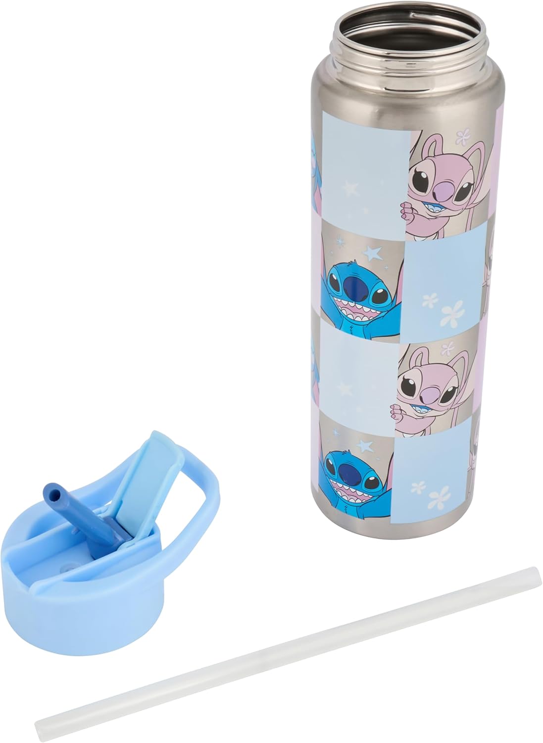 Lilo & Stitch 750ml Stainless Steel Water Bottle with Straw - Fun Design for Kids and Adults, Leak-Proof, Insulated, BPA-Free, Perfect for School, Travel, and Outdoor Activities