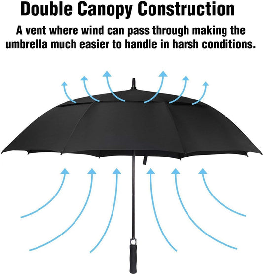 ACEIken Golf Umbrella Windproof Large 62/68 Inch, Double Canopy Vented, Automatic Open, Extra Large Oversized,Sun Protection Ultra Rain & Wind Resistant Stick Umbrellas