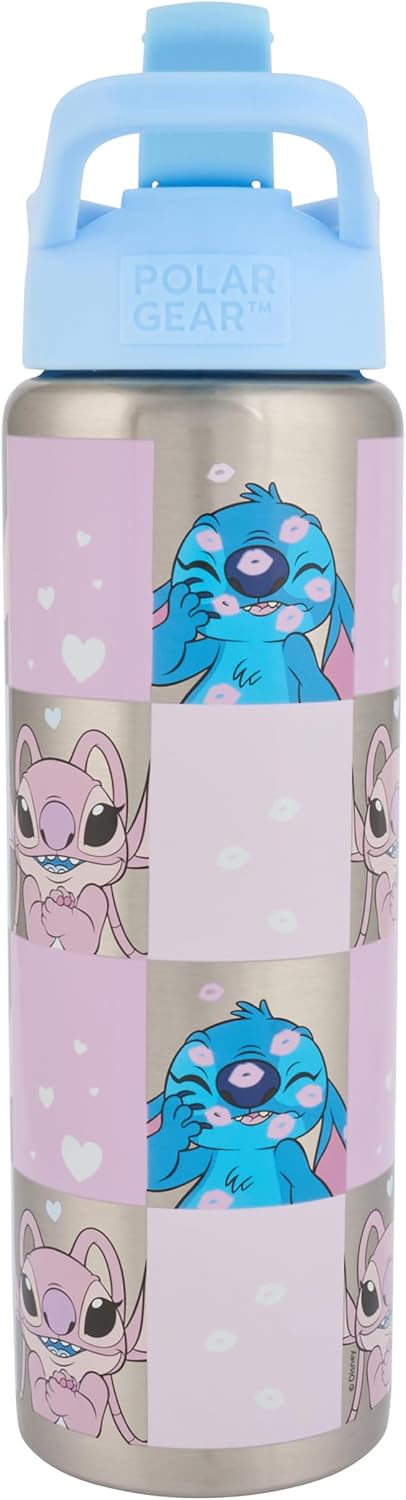 Lilo & Stitch 750ml Stainless Steel Water Bottle with Straw - Fun Design for Kids and Adults, Leak-Proof, Insulated, BPA-Free, Perfect for School, Travel, and Outdoor Activities