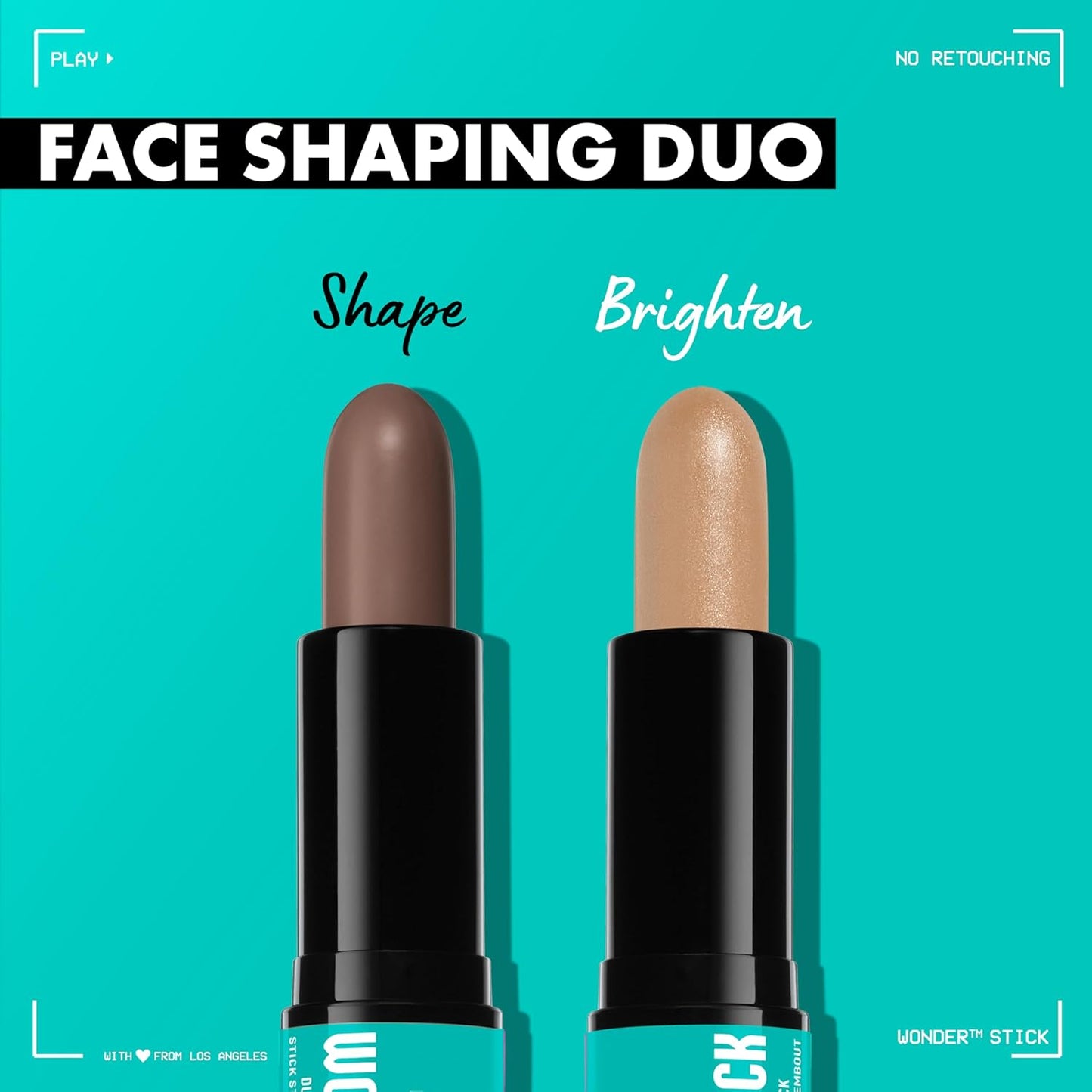 NYX Professional Makeup Highlight & Contour Stick, Dual-Ended Contour Stick, Shapes and Brightens, Blendable & Vegan, Wonder Stick, Universal Light