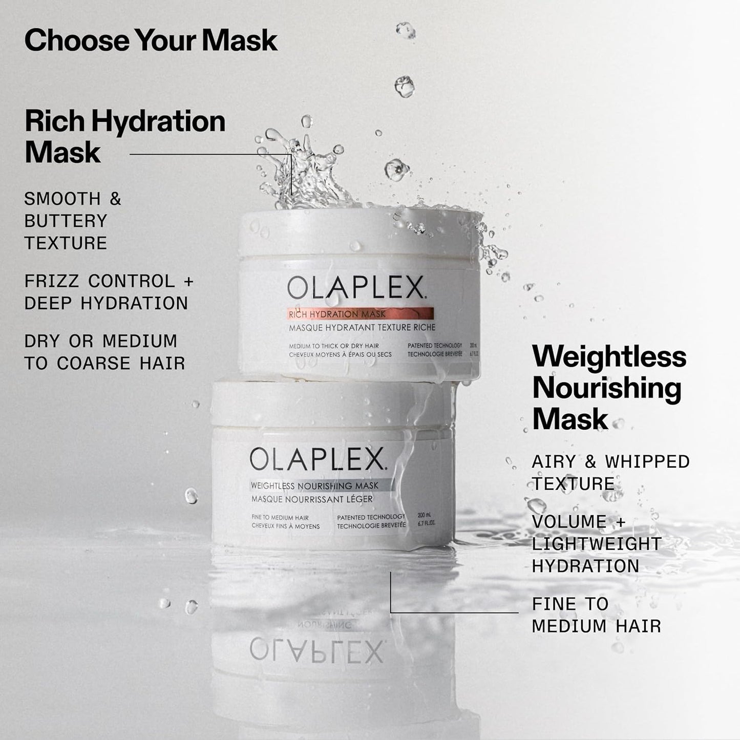Weightless Nourishing Mask, Cuticle-sealing mask to hydrate and volumize fine to medium hair.