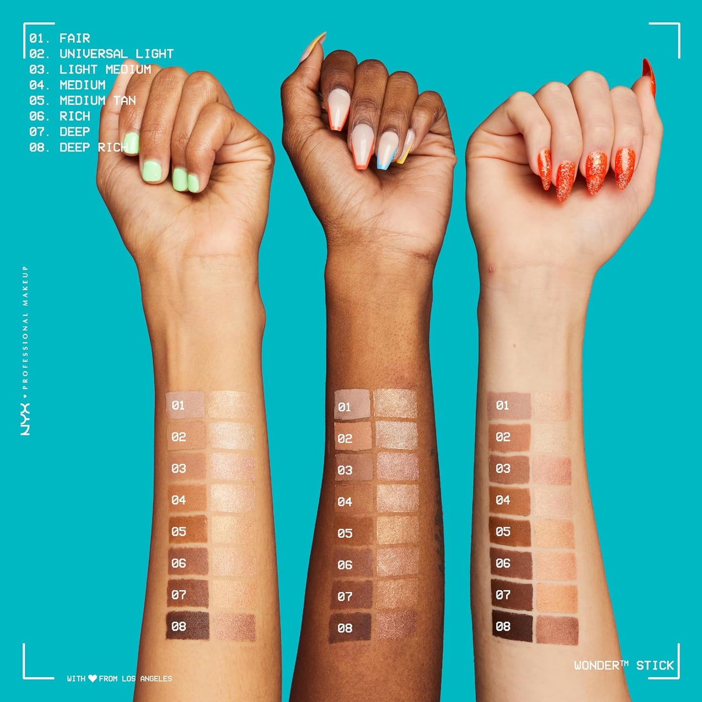 NYX Professional Makeup Highlight & Contour Stick, Dual-Ended Contour Stick, Shapes and Brightens, Blendable & Vegan, Wonder Stick, Universal Light